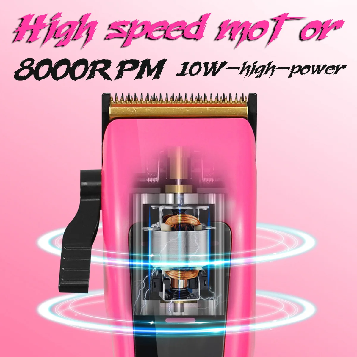 HJP D10 7000rpm 1800mAh Professional Men's Hair Trimmer 0 Distance DLC Blade High Speed Low Noise Hair Clipper for Barber