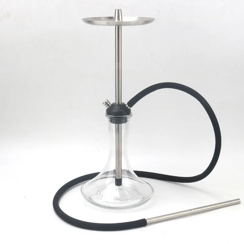 

Hookah accessories aluminum alloy large single tube silicone tube mattpear glass pot soft smoke