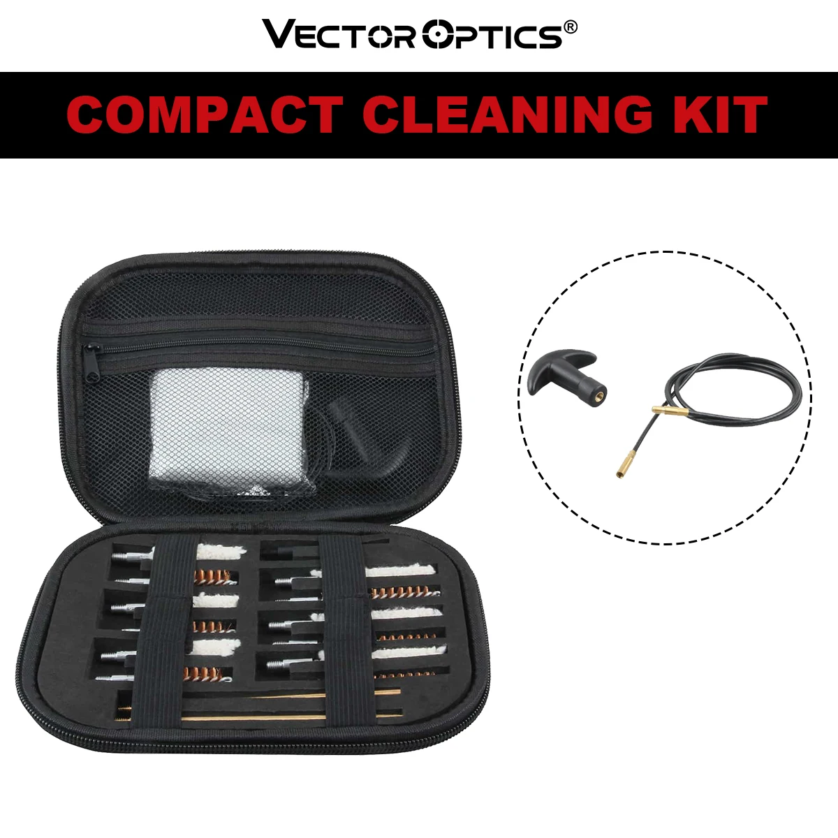 Vector Optics Gun Cleaning Kit 19Pcs/Set Portable Hunting Outdoor Cleaning Tools Airsoft Shotgun Cleaner Nylon Pouch for .223