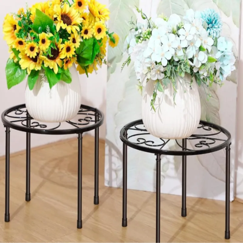 1-2 pcs Sturdy Iron Plant Stand - Rust-Resistant & Heavy-Duty, Elevate Your Indoor/Outdoor Garden