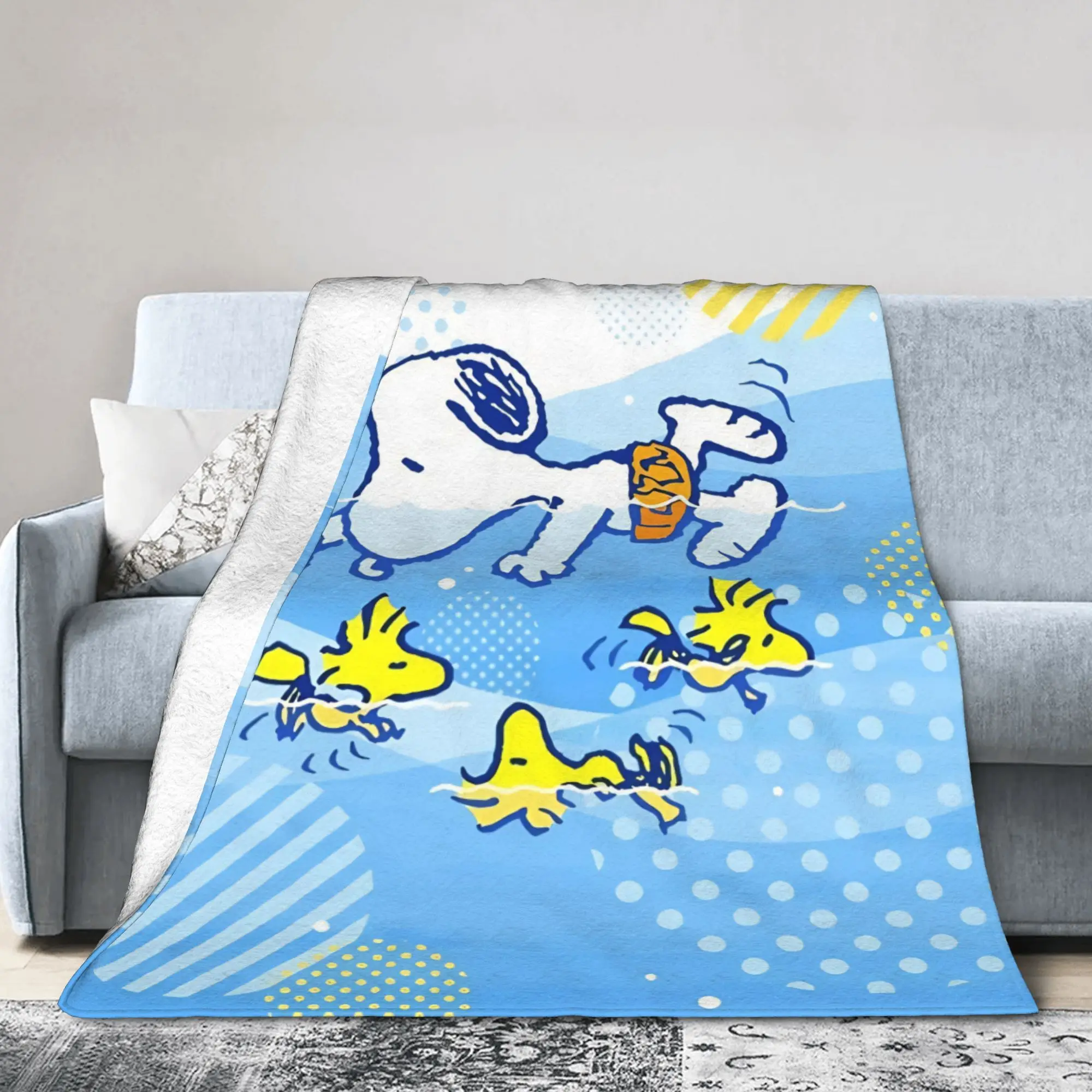 Cartoon Cute S-Snoopys Blanket Beach Plush Awesome Warm Throw Blankets for Home Spring/Autumn