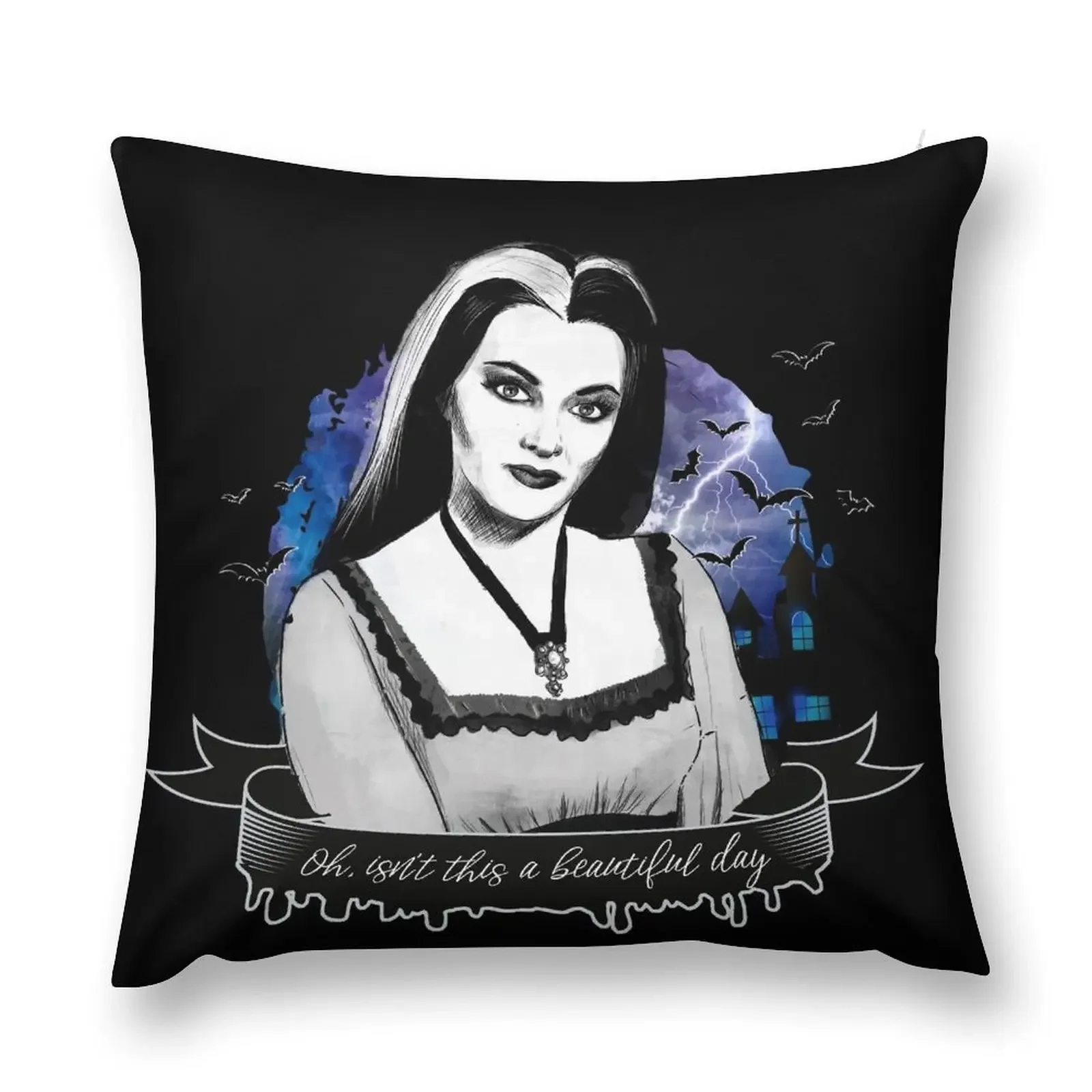 Goth Queens - Lily Munster Throw Pillow Luxury Pillow Case christmas cushions covers pillow