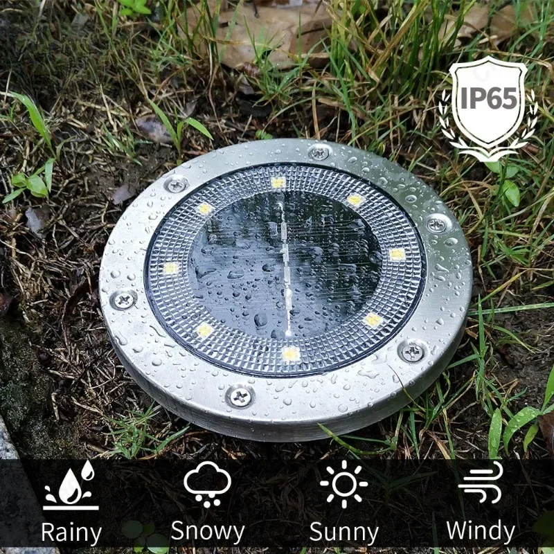 LED Solar Buried Light IP65 Outdoor Waterproof Courtyard Garden Corridor Lawn Decoration Atmosphere Lighting Fixture