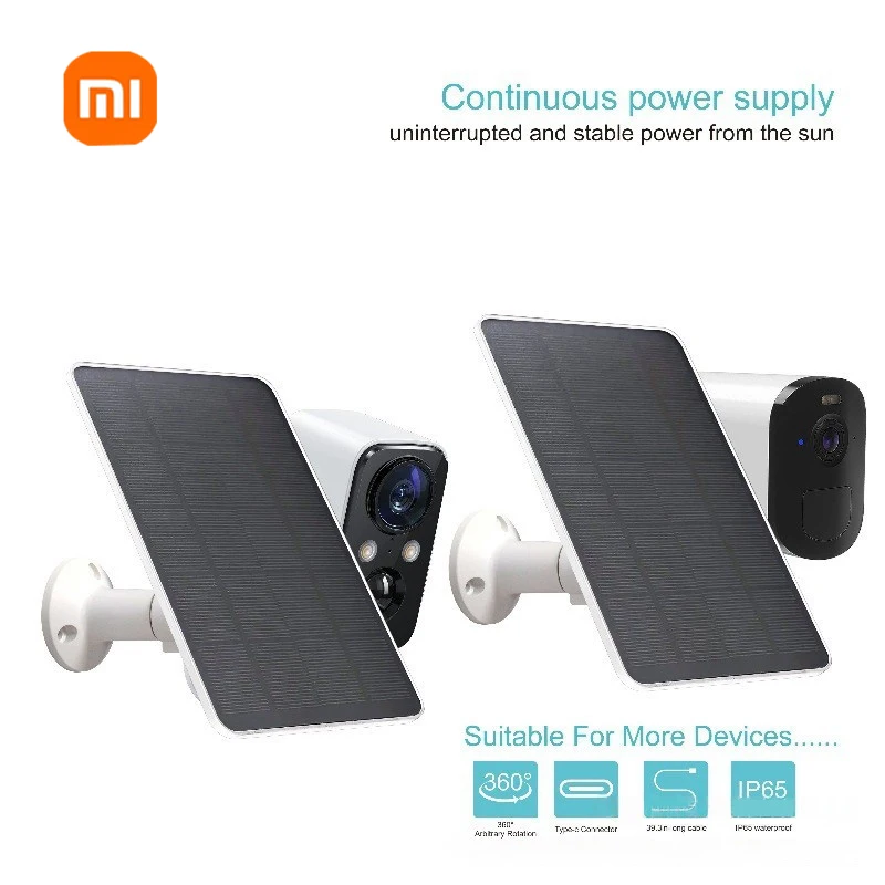 Xiaomi 3 واط 6 فولت شاحن لوحة طاقة شمسية في الهواء الطلق كاميرا جرس الباب مراقبة الأمن شاحن صغير نوع-C نظام الإضاءة المنزلية الألواح الشمسية