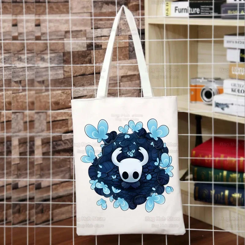 Hohle Ritter Spiel Cartoon Leinwand Schulter Einkaufstasche für Frauen Handtaschen Öko wieder verwendbare Einkaufstasche Vintage Mode Ulzzang Taschen