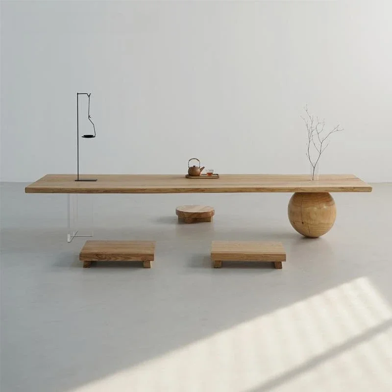 log wind ash wood coffee table, household living room low table small apartment tea table, low table tatami bay window tea table
