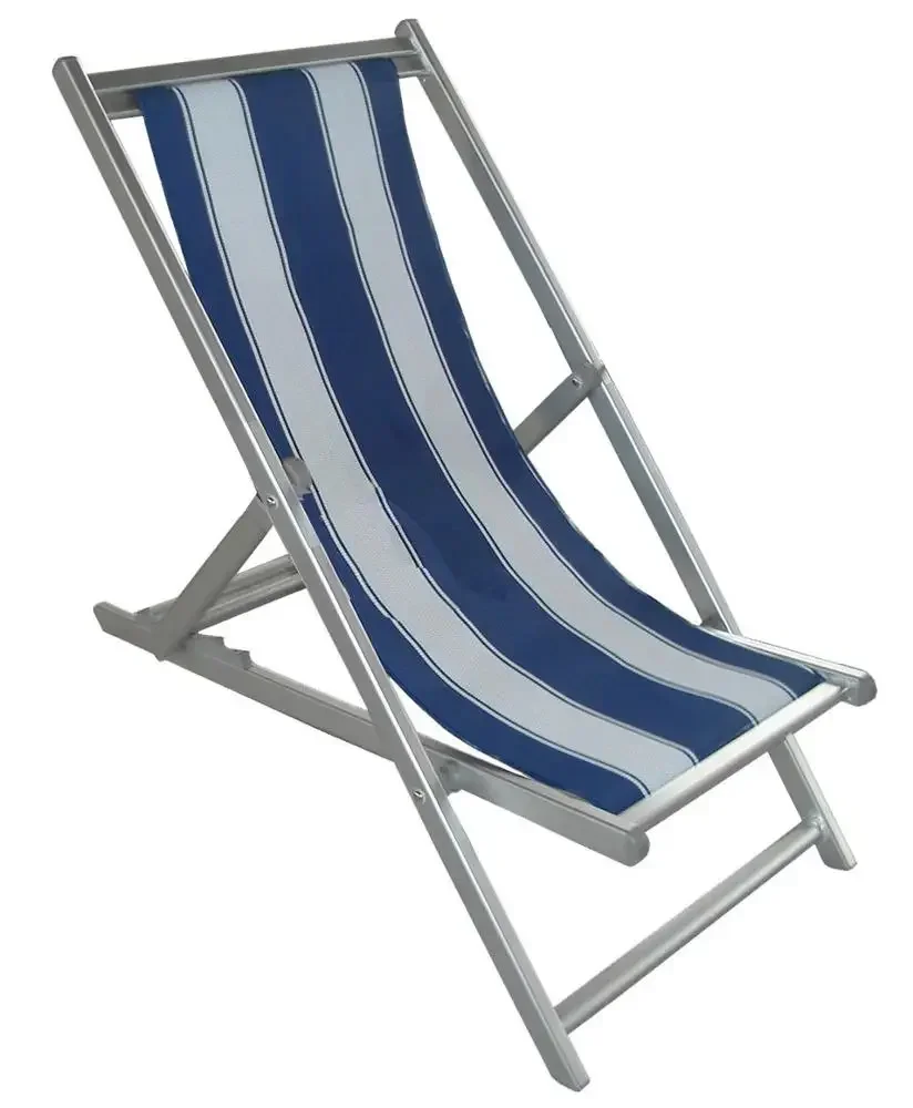 

Classic luxury outdoor garden beach portable reclining metal aluminum lightweight foldable sun canvas deck chair