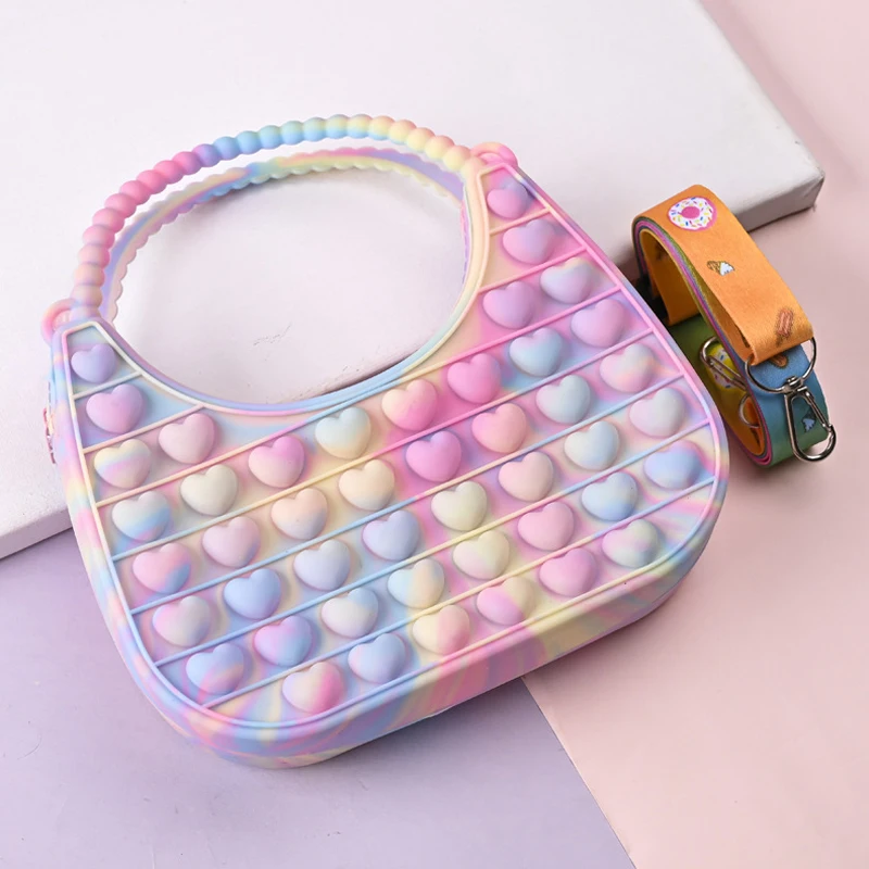 Candy Color Bubble Music Silicone Handbag Color Matching Girl Small Wallet Color Coin Purse