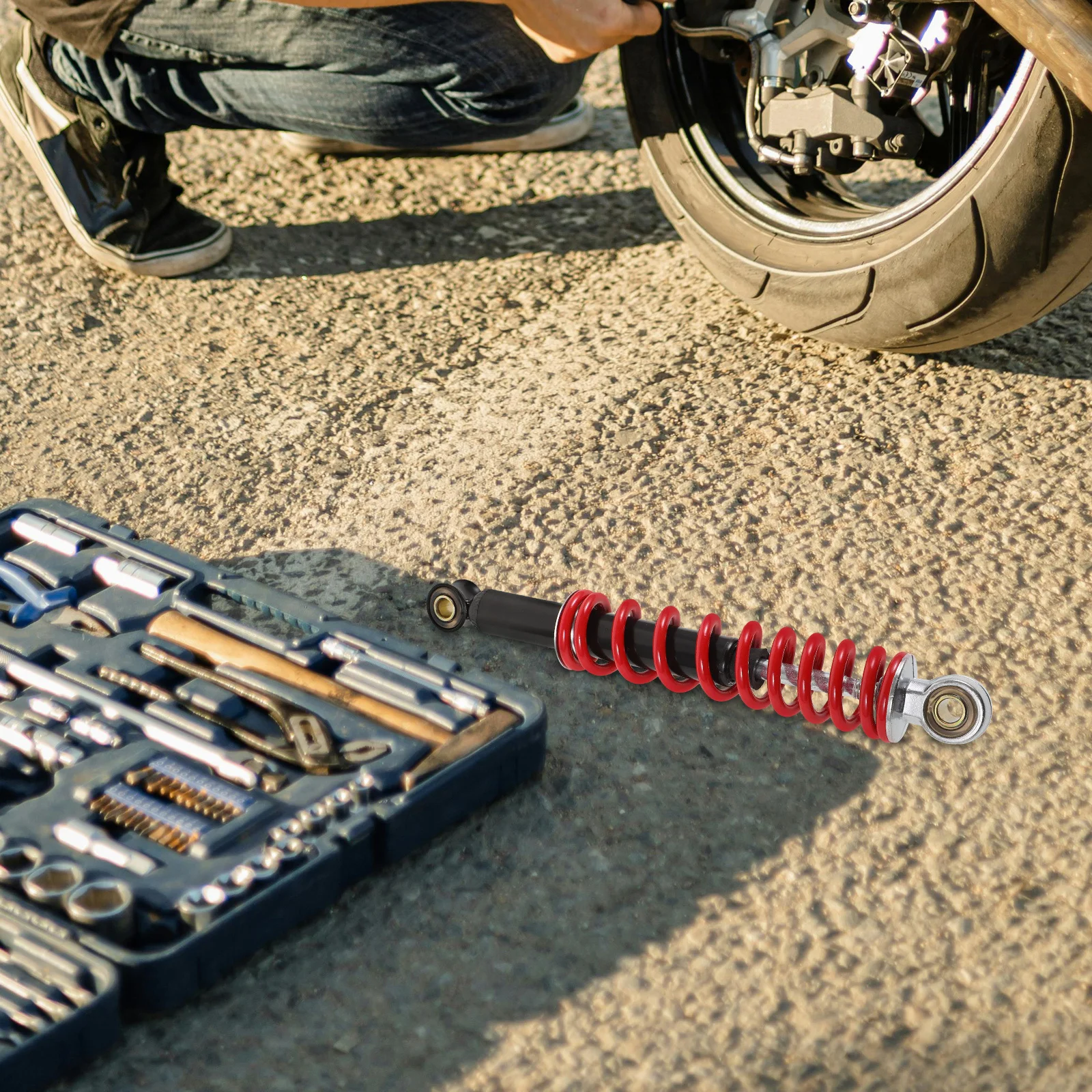 

Steel Motorcycle Shocks Absorber Atv Absorber High Hardness Spring Durable Replacement Part Shock Absorption Smooth Driving