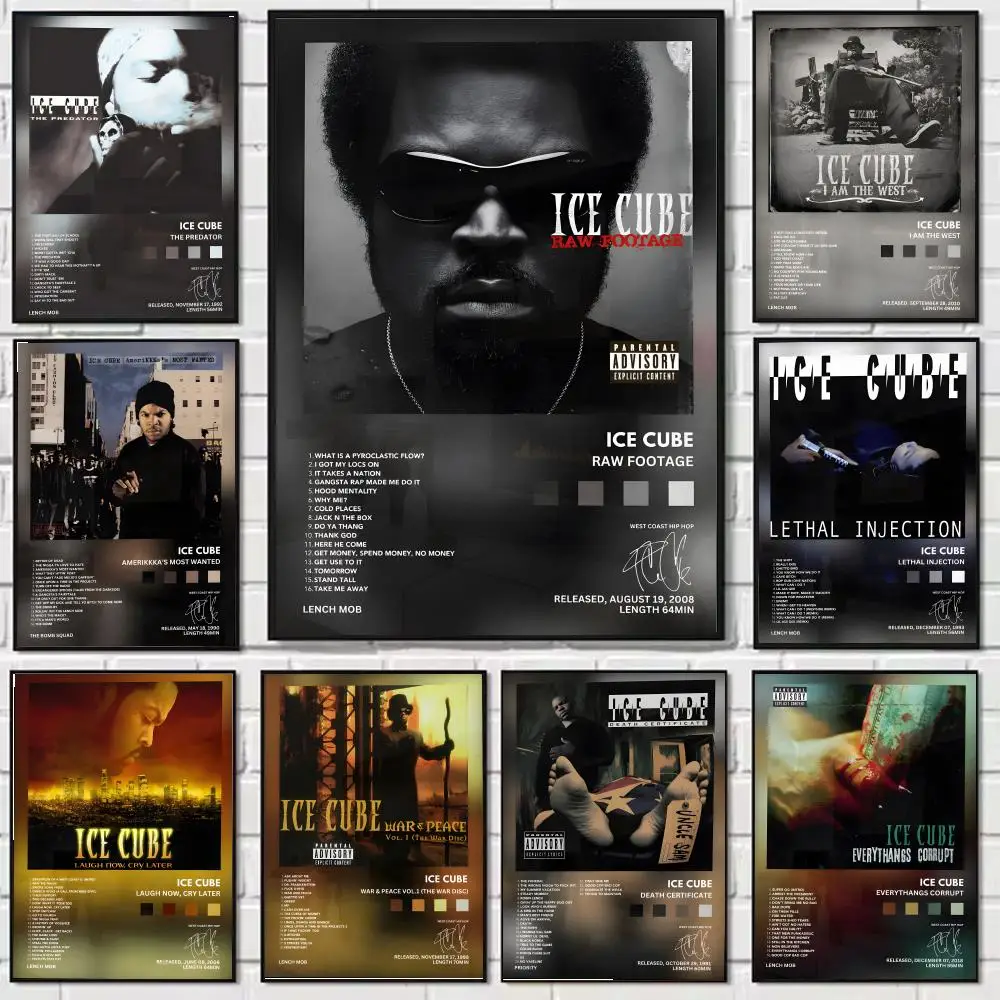 Rapper I-Ice Cube Painting Calligraphy Canvas HD Poster Wall Art interior Hallway Home Decoration Holiday Gifts