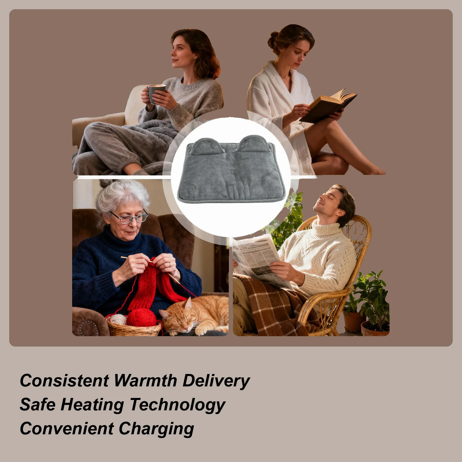 

Foot Warmer For Bed 4 Levels Electric USB Rechargeable Warming Supplies Under Desk Foot Warmer For Desk Bed Winter Offices Cold