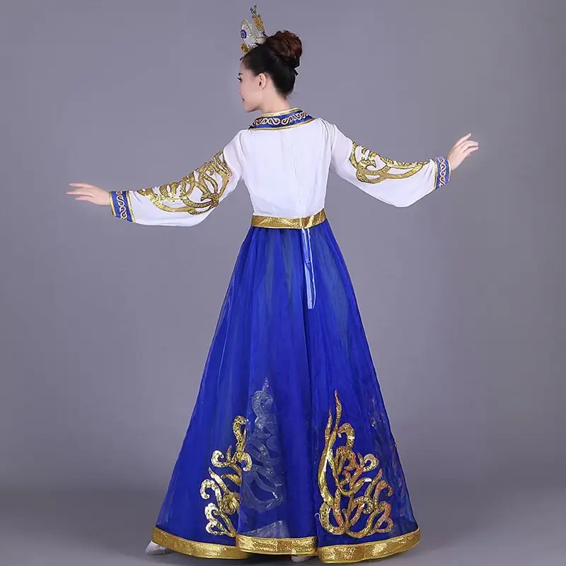 Korean Ethnic Costume Traditional Female Minority Dress Korean Dance Skir Embroidery Performance Costume Hanbok