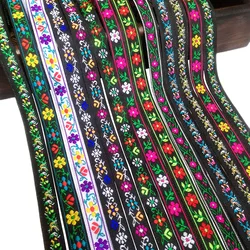 7Yards 12mm 0.5'' Flower Jacquard Webbing Ribbon Ethnic Trim Embroidered Lace DIY Garment Curtain Sewing Accessories Farbic