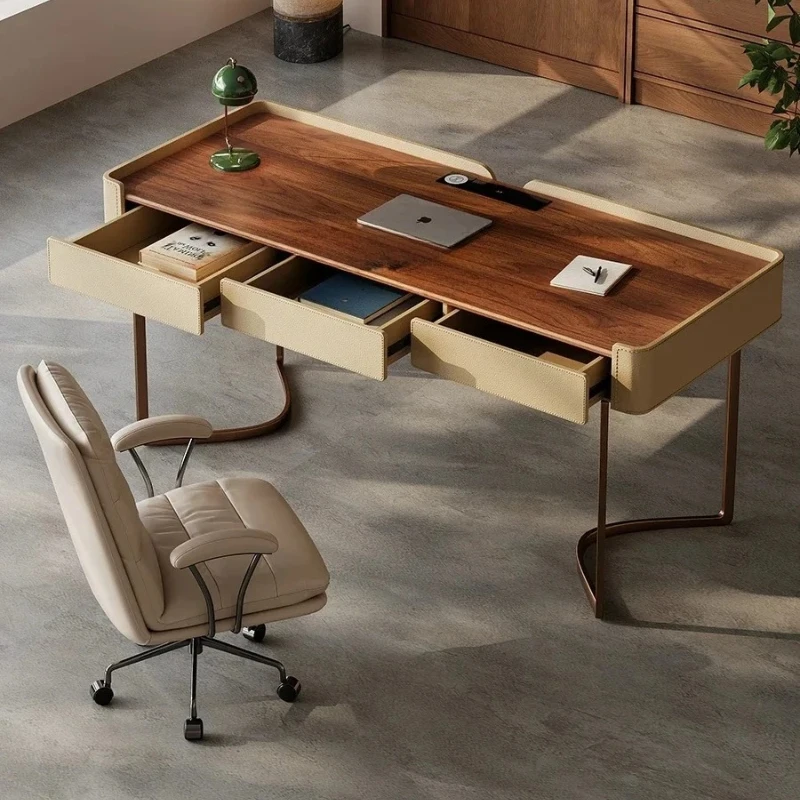 

B Solid wood desk Modern large flat-floor bedroom Study Italian simple living room Computer desk