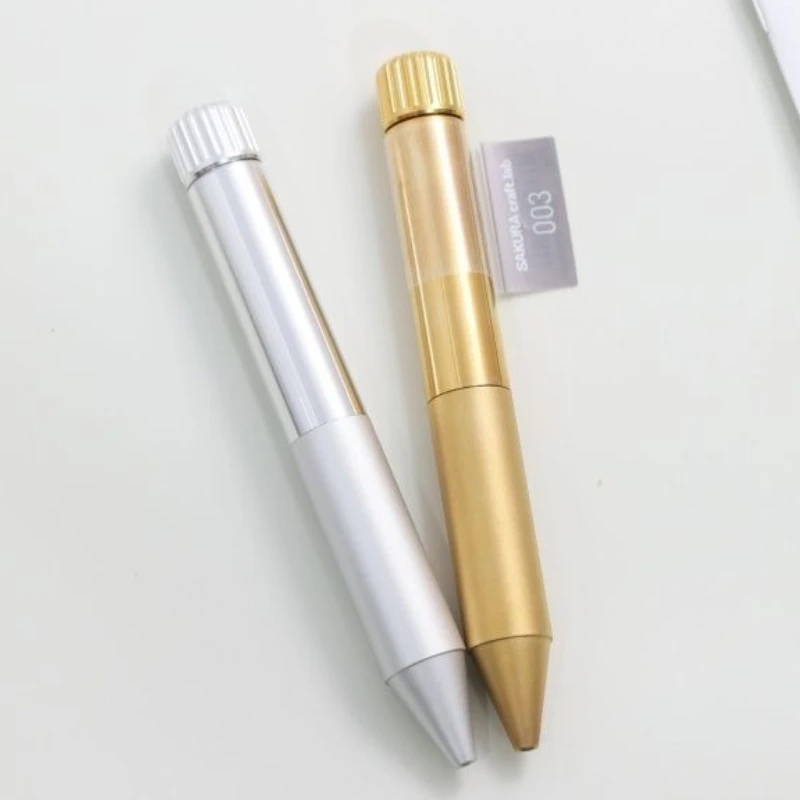 Sakura 003 Brass Gel Pen Imported From Japan Black 0.7mm Office Accessories Silver Writing Collection Cute Kawaii Rollerball Pen