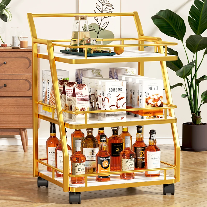 Modern European Simple Trolleys Mobile Extendable Tea Serving Salon Cart Waterproof Wheel Servierwagen Dinning Set Furniture