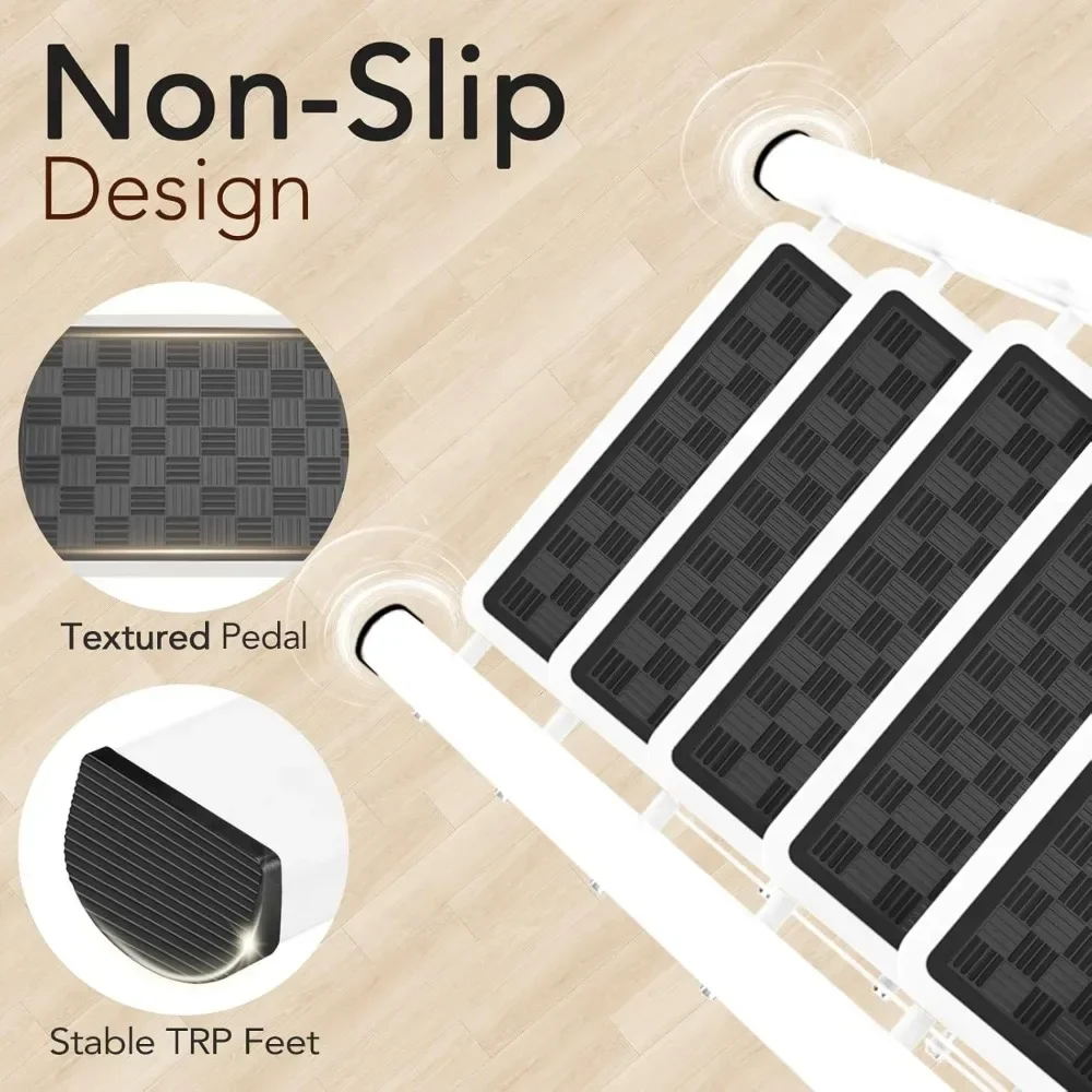 Step Ladder, 5 Step Ladder Folding Step Stool with Tool Platform, Portable Sturdy Steel Ladder for Adults Home Outdoor