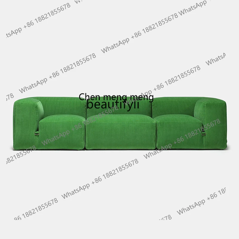

Nordic Simple Green Fabric Sofa Light Luxury Small Apartment Module Units Designer Model Quiet Style Home Living Room