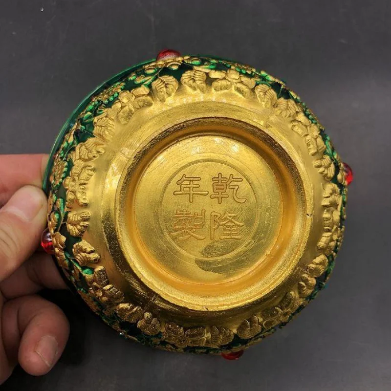 

Antique Collectibles Miscellaneous Qing Dynasty Qianlong Year Made Flower Blooming Wealth Cloisonné Flower Blooming Wealth Bowl