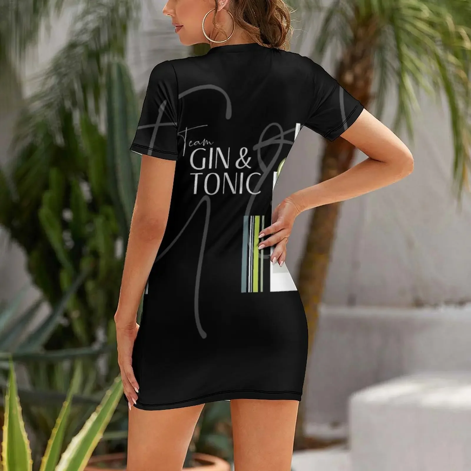 Night Out with Team Gin & Tonic. The perfect G&T. Caroline Laursen original Short-Sleeved Dress dress for woman Dress