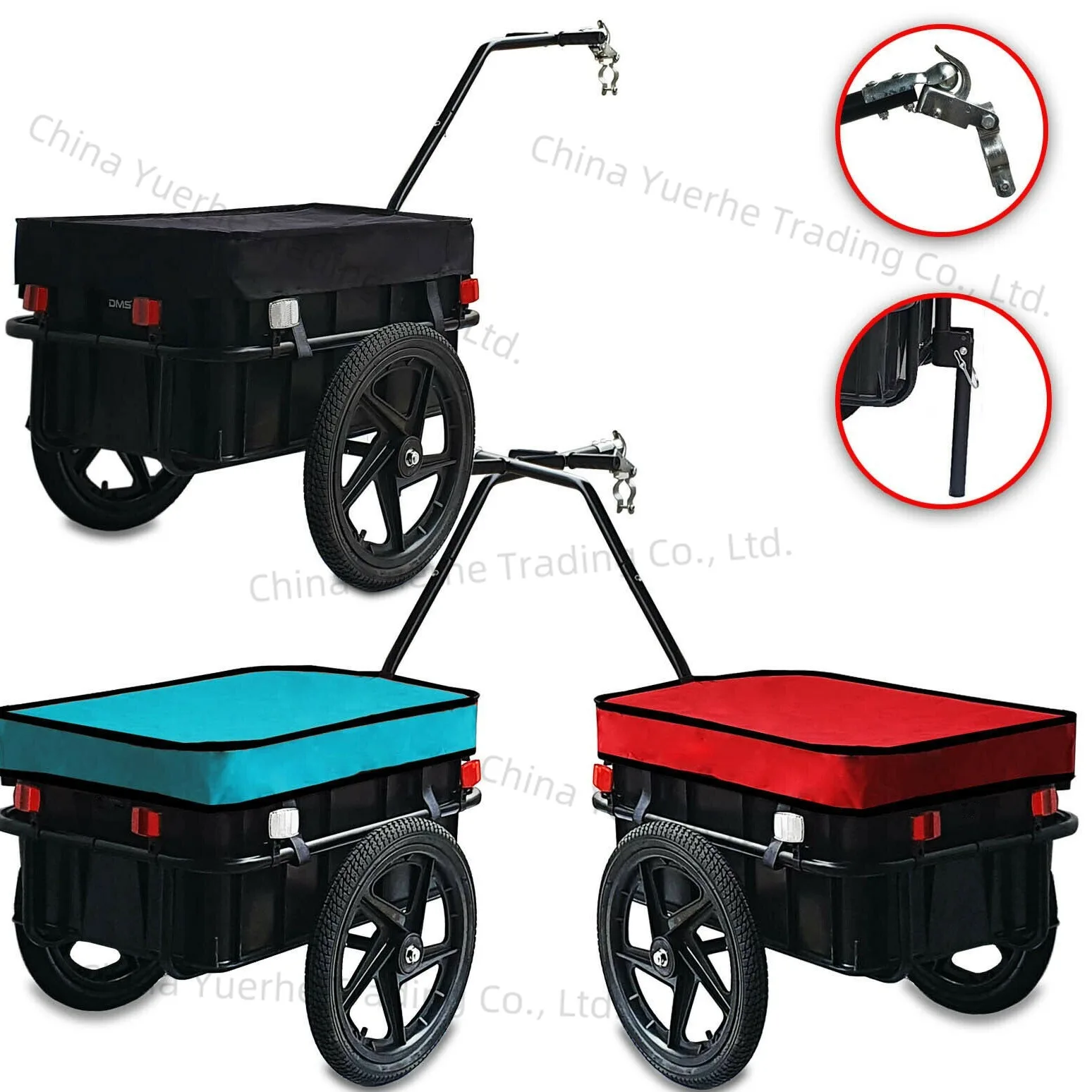 

Folding Removable Bike Trailer Colored Field Trip Camping Pet Mountain Bike Trailer