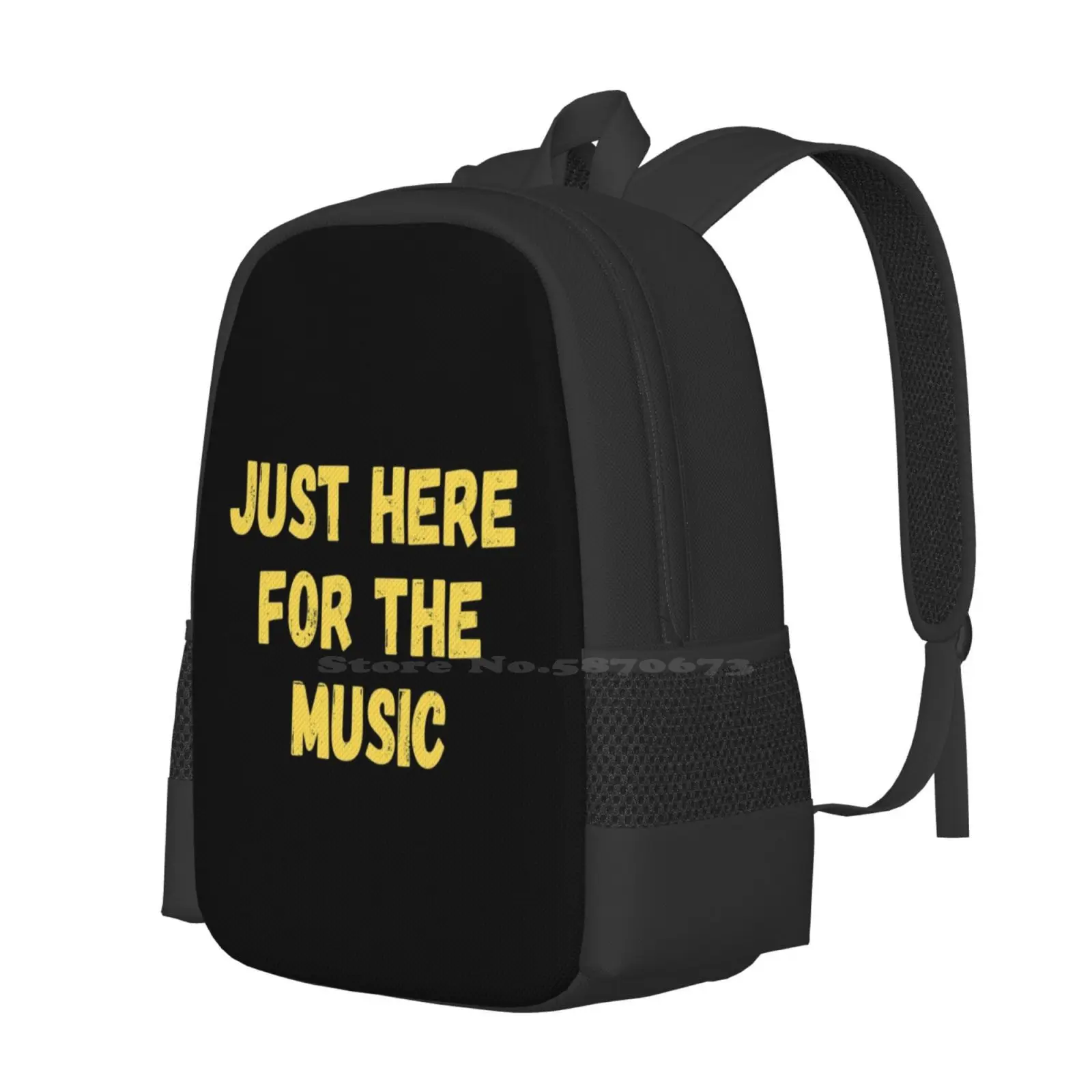 Just Here For The Music Pattern Design Laptop Travel School Bags Best Seller For Dad Hardrock Classical Music Jazz Music Lover