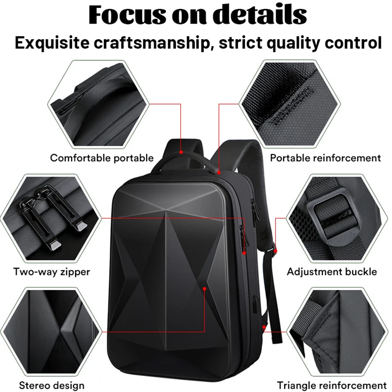 Mochila para ordenador portátil multifuncional de gran capacidad para hombre, bolsa de compresión para motocicleta, 17 \