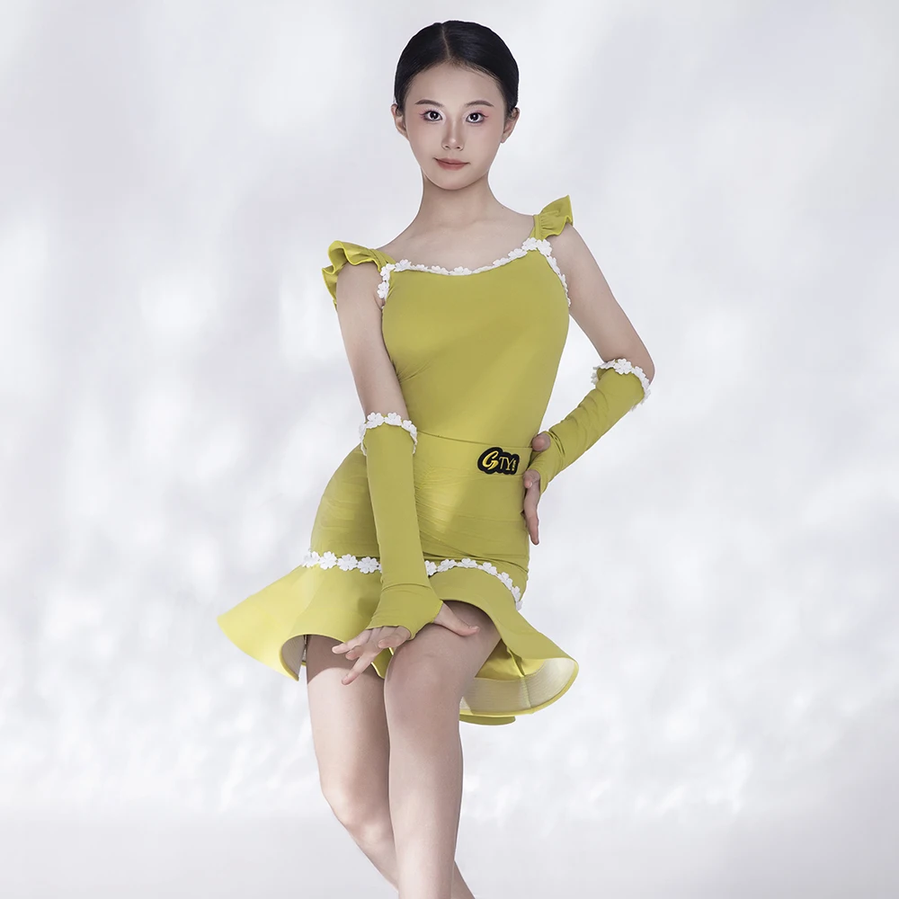 Kinder Mädchen Samba Lateinamerikanisches Tanzkleid Wettbewerb Gesellschaftstanz Salsa Tango Fransen Quasten Standard Übungskostüm Kinderanzug – Detail 6