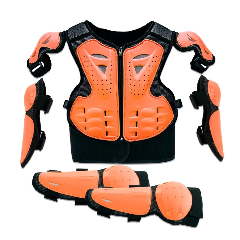 children 6-13 age 5 pcs set outdoor sports bike racing protective gear elbow arm motorcycle riding jacket armor suit