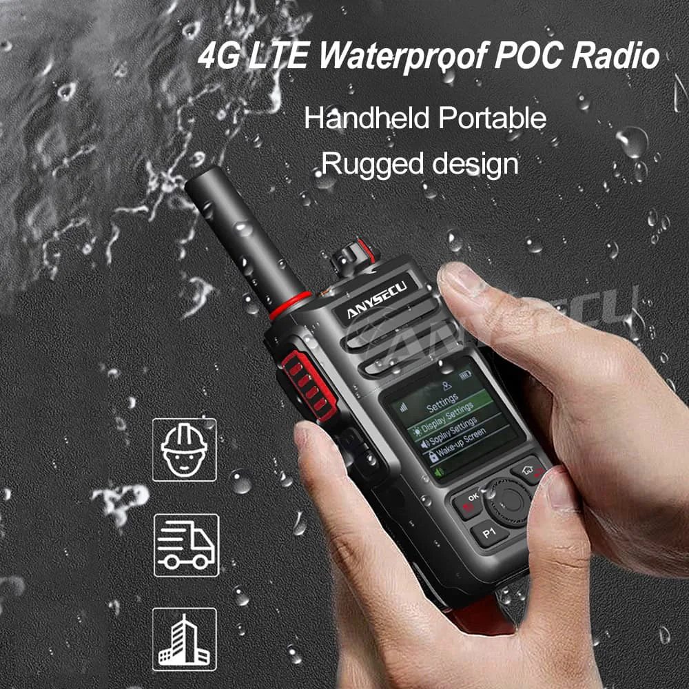2pcs 4G POC Long Range Wifi SIM Card Wireless Intercom AnySecu C499 IP68 Waterproof Handheld Walkie Talkie Two Way Radio