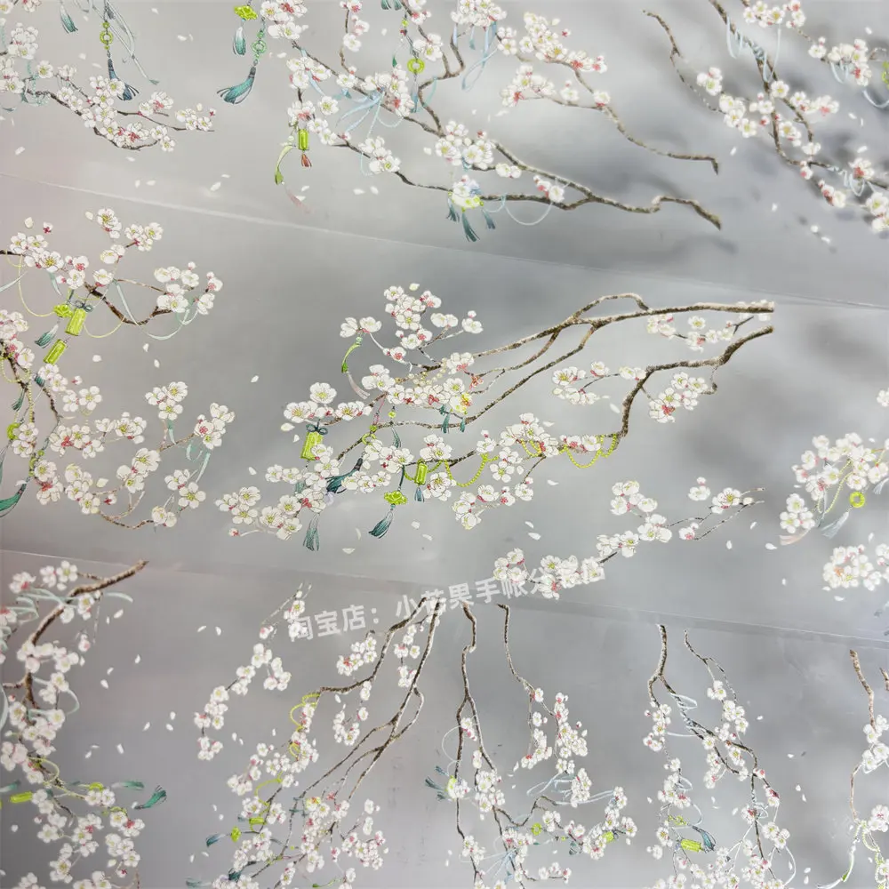 Apricot Blossom Branch Decorative Stickers for Scrapbook DIY Phone Case Laptop Craftwashi pet tape