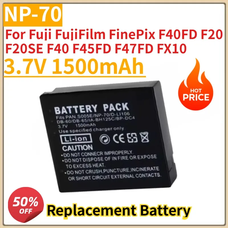 High Quality New 3.7V 1500mAh NP-70 Camera Battery For Fuji FujiFilm FinePix F40FD F20 F20SE F40 F45FD F47FD FX10
