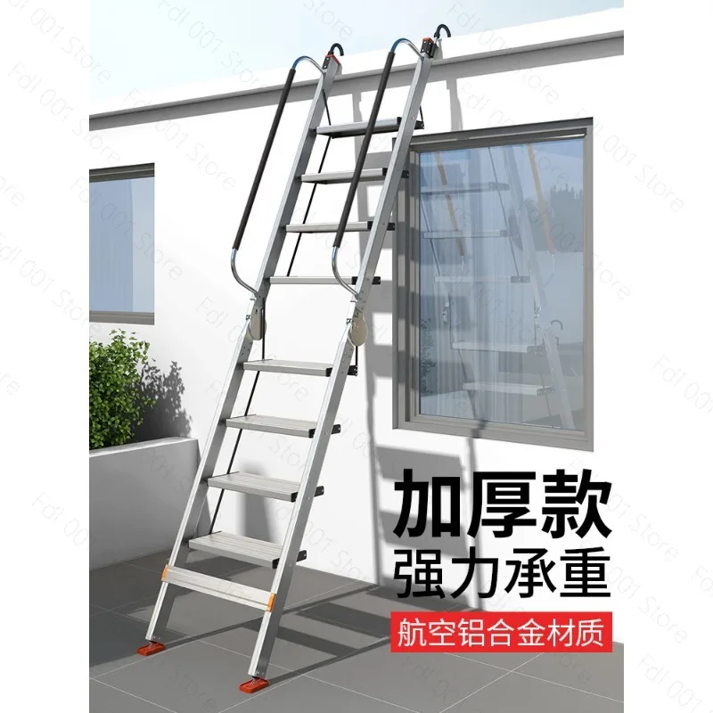 Portable Ladder, Household Aluminum Alloy Folding Ladder, Straight Ladder Escalator Portable Mobile Stair Climbing