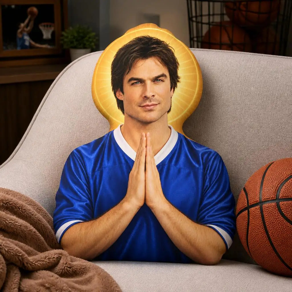 Damon Salvatore Vampire Diaries Prayer Pose Shaped Pillow Throw Cushion Decorative Sofa Home Decor Gift Irregular Stuffed