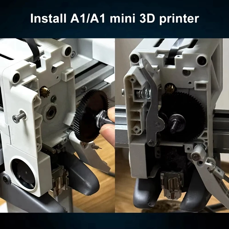 Ensemble d'engrenages d'extrudeuse A1/A1 en acier trempé amélioré, enduit d'acier trempé pour Bambu Lab A1/A1 Mini imprimante 3D-AT64