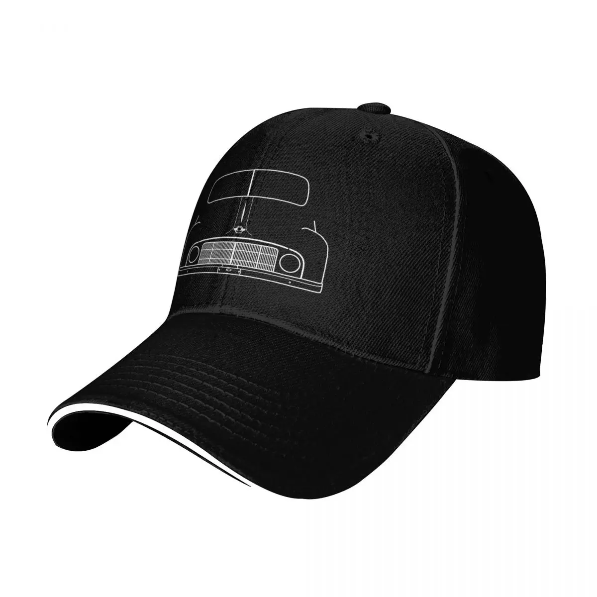 Morris Minor MM classic car outline (white) Baseball Cap Men Women Casual Summer Sport Sun Cap