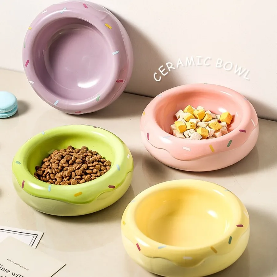 

Керамическая миска для кошек и собак, 280 мл, набор, противоскользящая приподнятая кормушка для домашних животных, двухслойная миска, большой диаметр, без наконечника, основание, защита от подбородка, кислота