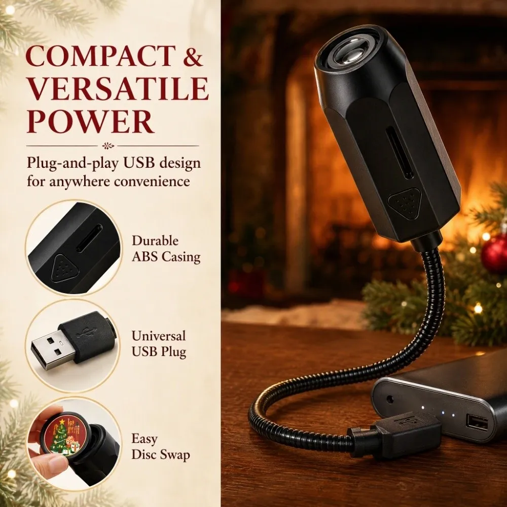 Creative Christmas Projector Lamp Soft Brightness Gentle Brightness LED Night Light LED Light Source USB Powered Ambient Light