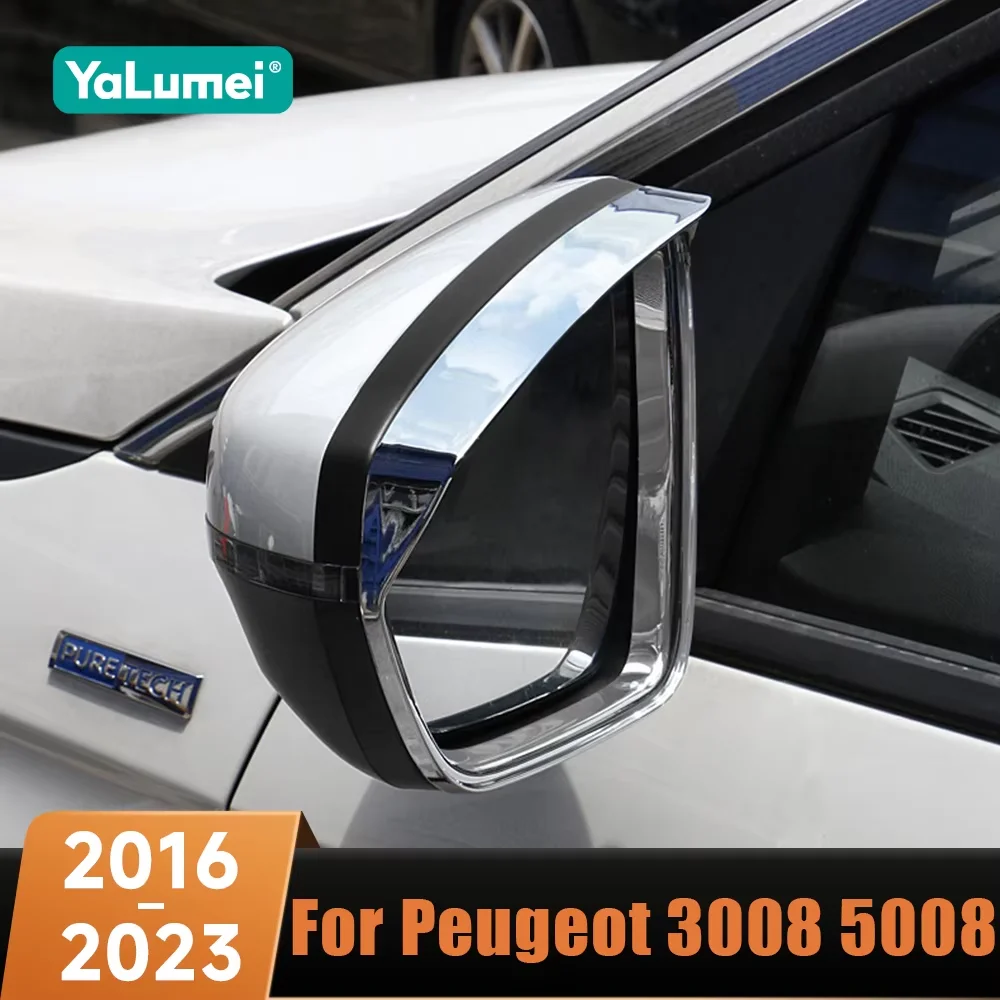 Für Peugeot 3008 5008 GT 2016 2017 2018 2019 2020 2021 2022 2023 Auto-Rückspiegel Regenschutz Sonnenblende Augenbrauenabdeckung Zierleiste
