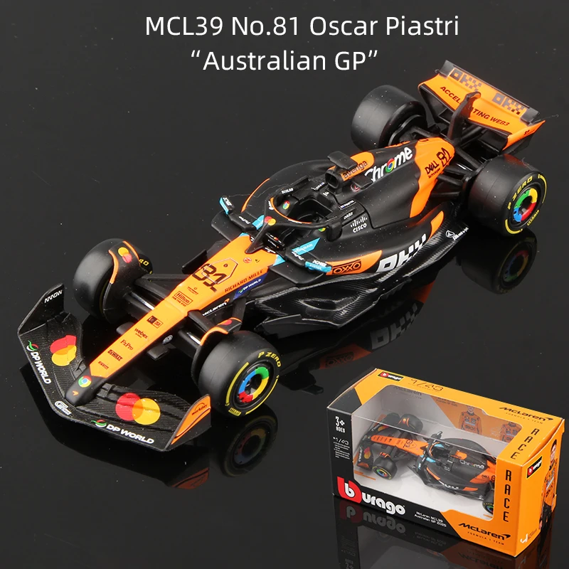 Bburago 1:43 F1 legering automodel 2025, seizoen Formule Racing gegoten speelgoed SF25 RB21 W16 MCL39 Red Bull Mercedes Ferrari McLaren
