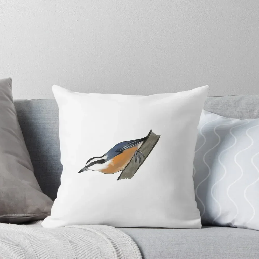 Red-Breasted Nuthatch Throw Pillow Christmas Pillowcase Sofa Cushion Cover pillow