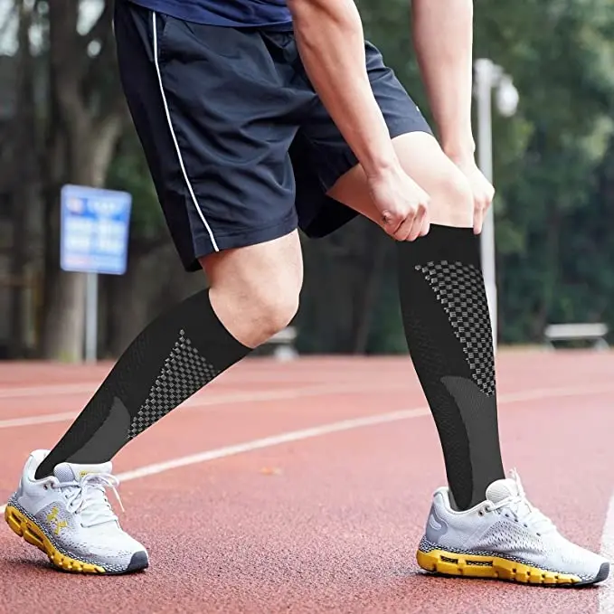 2/3/4 Pairs Running Men Compression Socks Fit Varicose Veins Football Soccer Stockings 30 Mmhg Atheletic Men Women Sports Socks