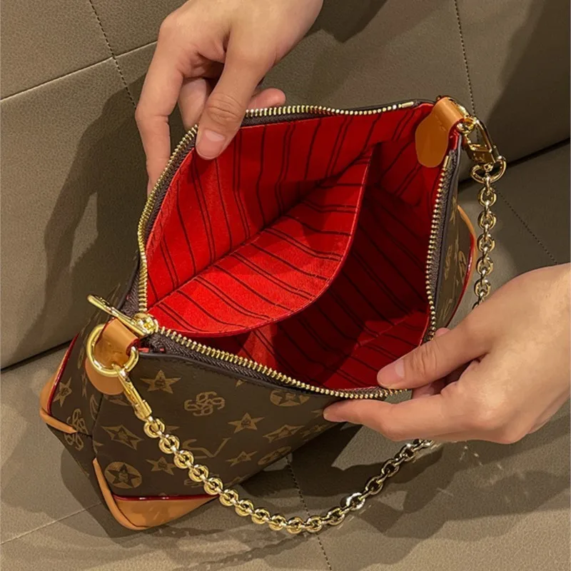 Light luxury brand women\'s handbag designer genuine leather retro underarm bag 2024 new high-end single shoulder crossbody bag