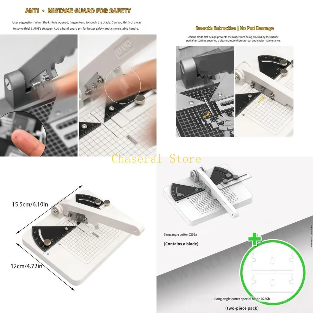 E7CE Precise ABS Plastic Cutter Set Includes 2 Replacement For Hobbyists