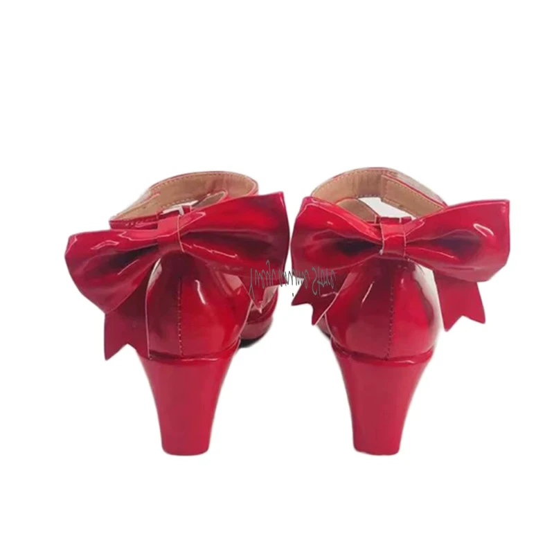 Kaname Madoka Anime Customize Cosplay High Heels Shoes Boots For Hallowmas Party Adult Women Men Role Play Prop