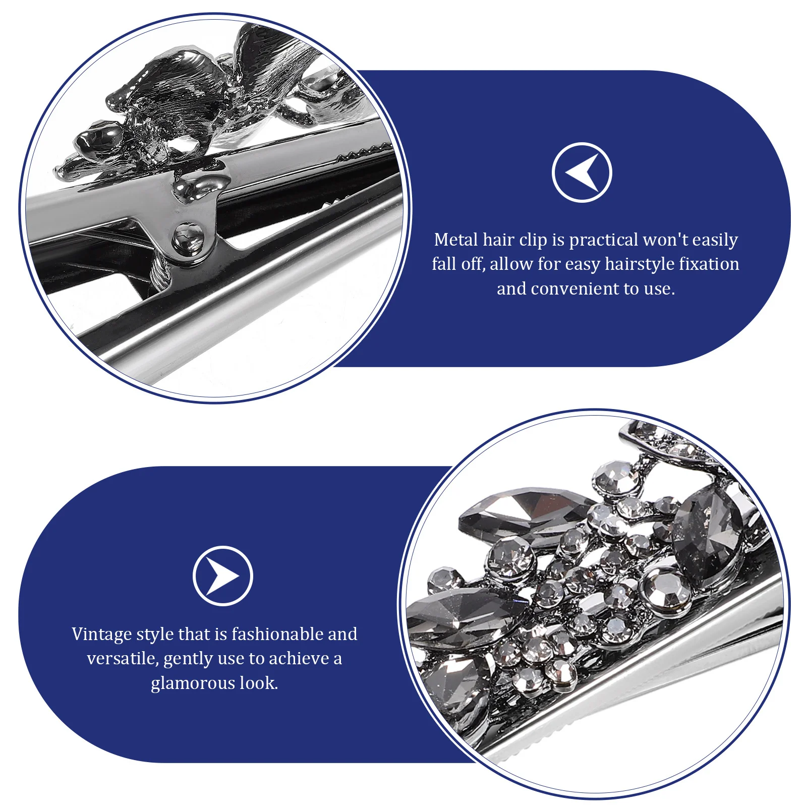 

Винтажная заколка для волос с цветком, заколка из кожи аллигатора со стразами, блестящая заколка для женщин, укладка, вечеринка, свадьба, повседневное использование