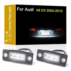 12V LED Number Plate Lamp For Audi A8 D3 2002 2003 2004 2005 2006 2007 2008 2009 2010 White License Plate Light Assembly