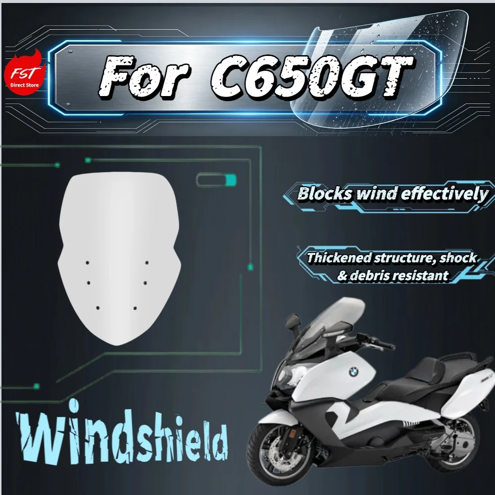 For  C650GT Imported 5MM Thickened Heightened Windshield, Chest Protection Front Windscreen Modified Parts
