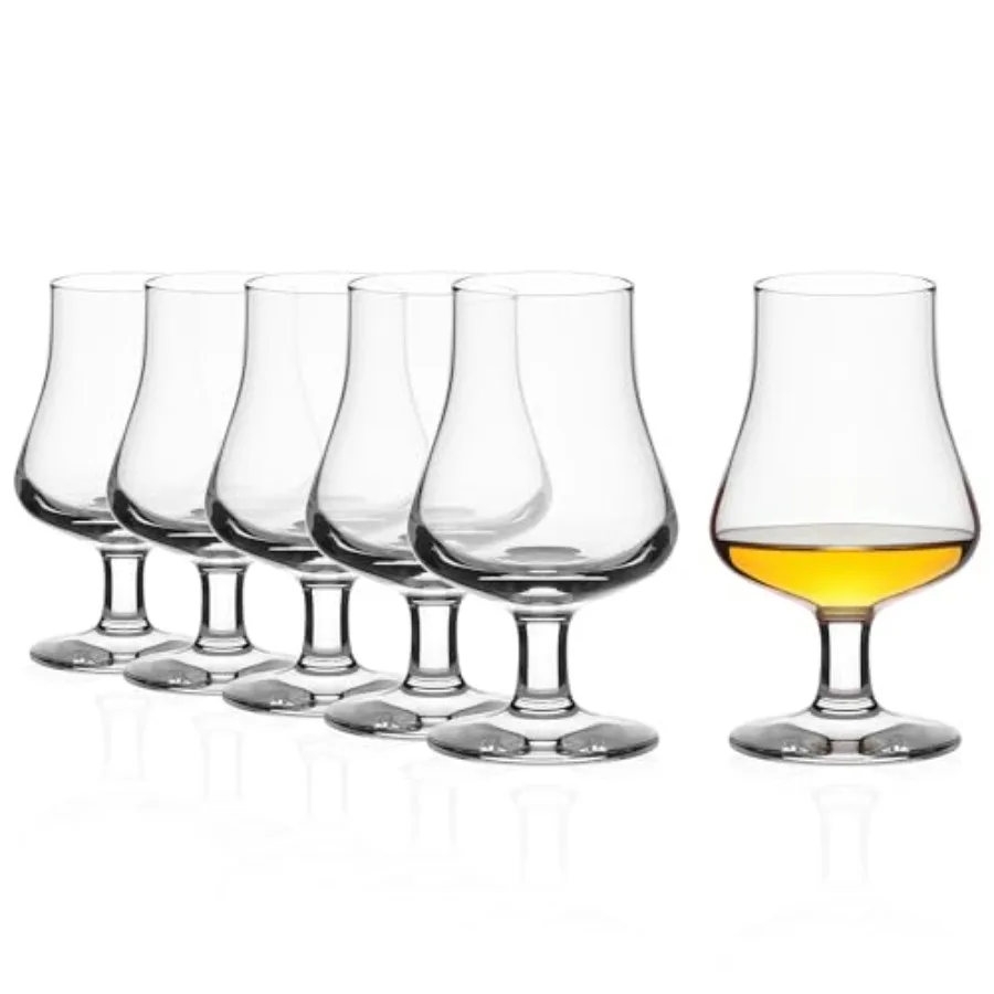 

Set of 6 Whiskey Tasting Glasses 6.5 Fl oz . Crystal Whiskey Glasses For Men and Women. Dishwasher Safe Durable Bourbon Gifts F