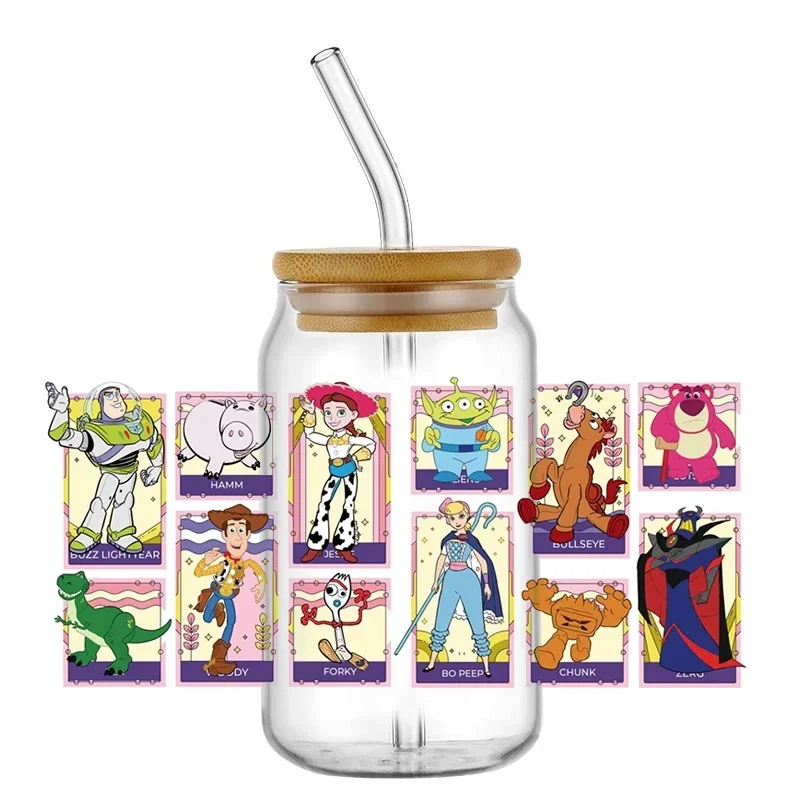 Hot Sale Popular Cartoon Graphic 16oz 3D Tumbler UV DTF Transfer Sticker Custom Label Waterproof Cup Wrap DIY Craft Decoration